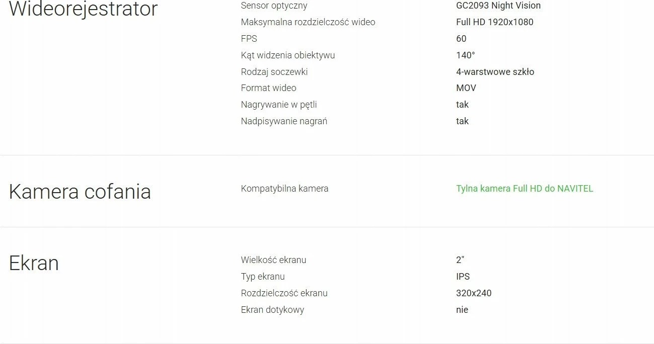 Kamerë dashcam Navitel R260 NV, Full HD 1080p 60fps, kënd 140°, microSD deri 256GB, Night Vision, e zezë, set me mbajtëse + karikues veture