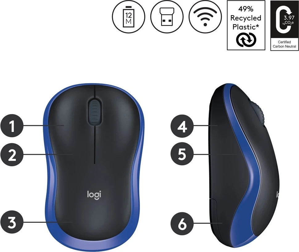 Maus Wireless Logitech M185
