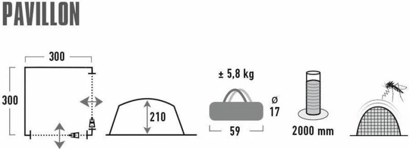 Tendë turistike High Peak Pavillon, ngjyrë jeshile dhe e argjendtë