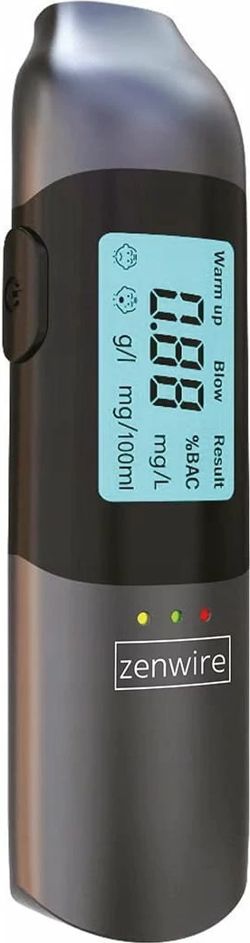 Alkotest Zenwire MR702, sensor gjysmëpërçues, USB-C, bateri e integrume, pa grykë, i zi