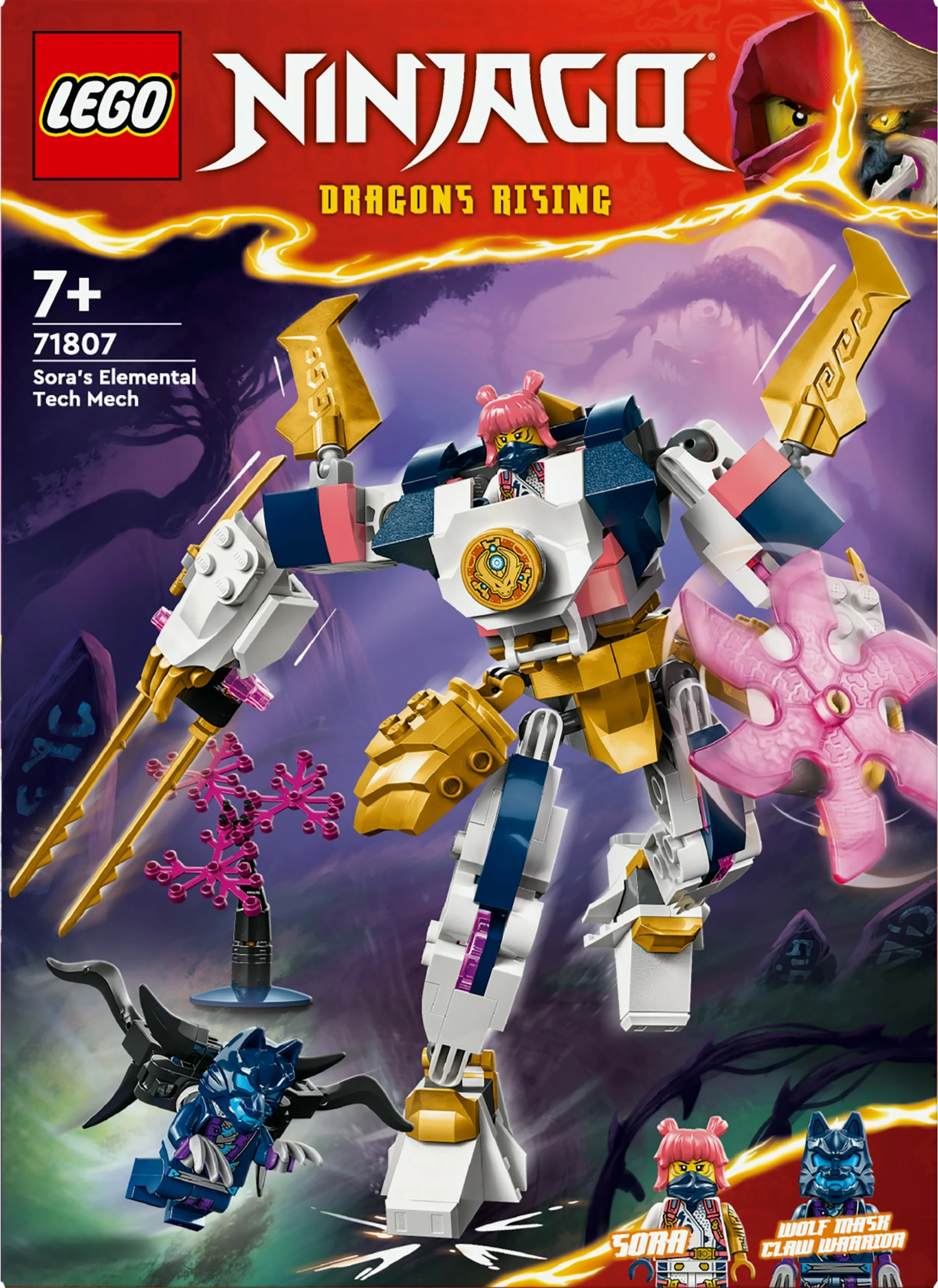 Set ndërtimi LEGO Sora's Elemental Tech Mech, 209 pjesë, shumëngjyrësh