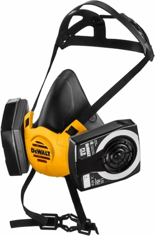 Maskë respiratore gjysmëfytyre Dewalt DXIR1HMLP3, filtra P3, madhësia L, e verdhë/zezë, set me 2 filtra