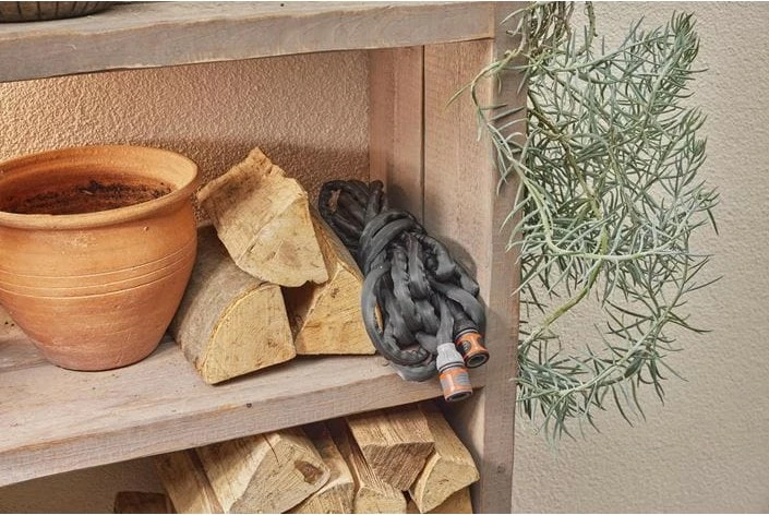 Zorrë kopshti Gardena Liano 15m, tekstil, PVC, 22 bar, zi/gri