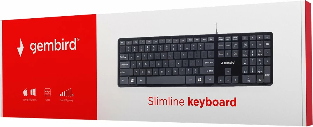 Tastierë Gembird KB-MCH-02, me kabllo, US layout, e zezë