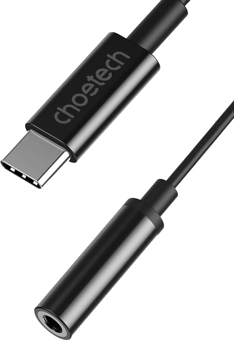 Adapter audio Choetech AUX003, USB-C në 3.5mm, i zi