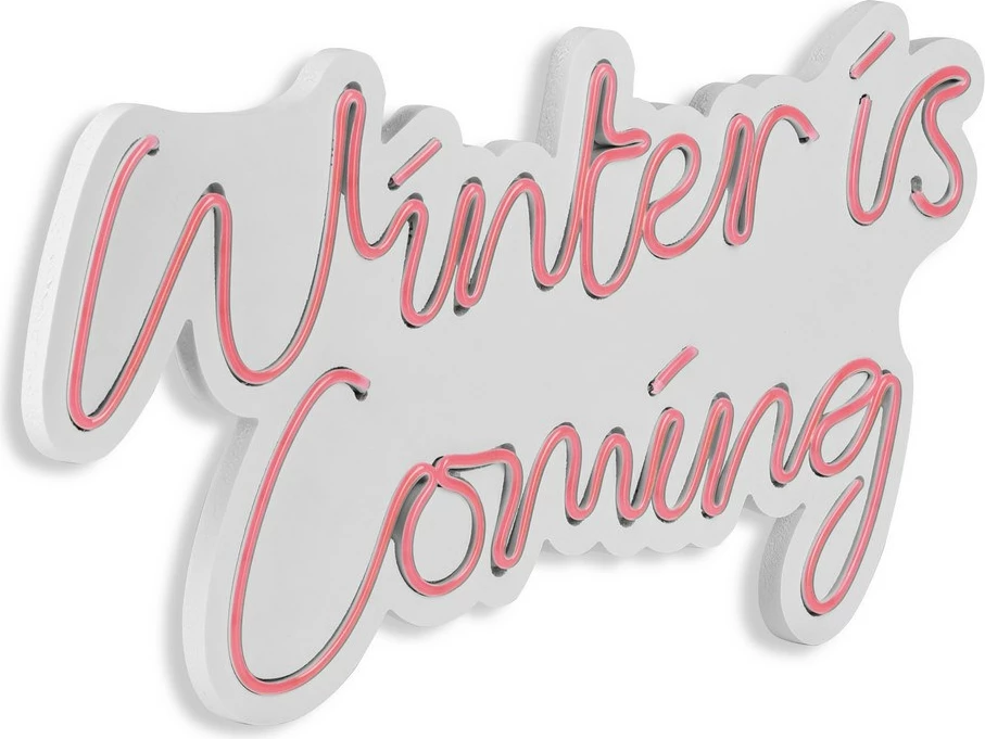 Dekor dritash LED plastike, 'Winter is Coming', ngjyrë rozë