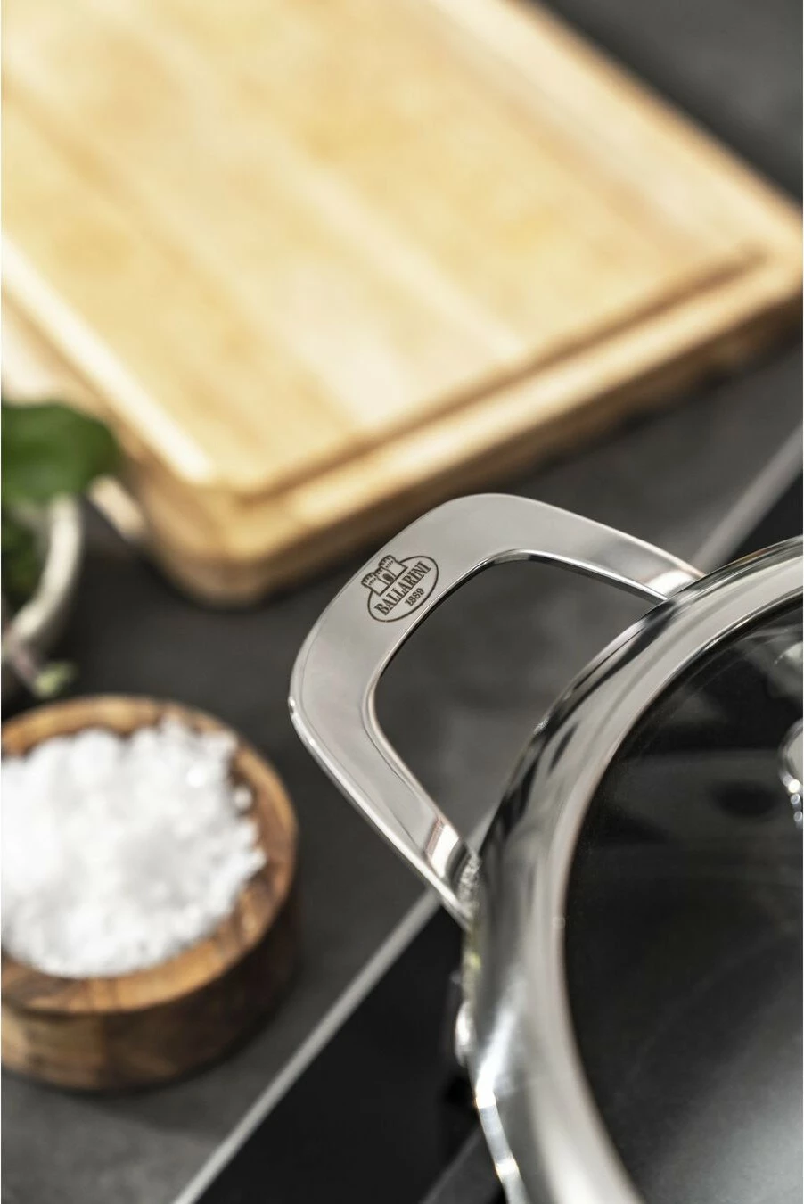 Tenxhere Ballarini Salina 20cm, 2.67L, alumini, kapak xhami, gri