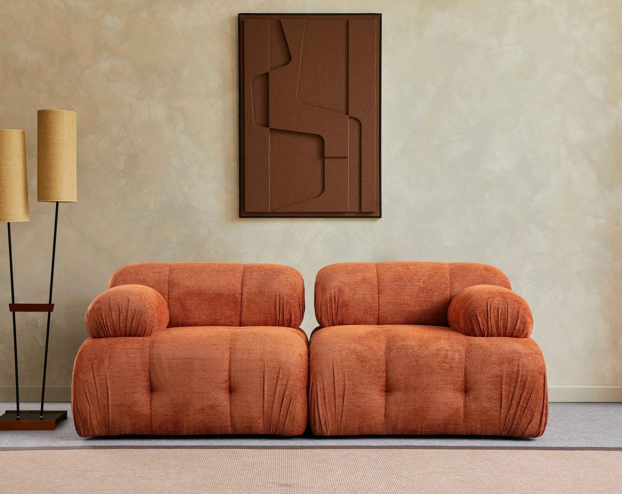 Divan dy vendësh Atelier del Sofa, Petite 2, portokalli