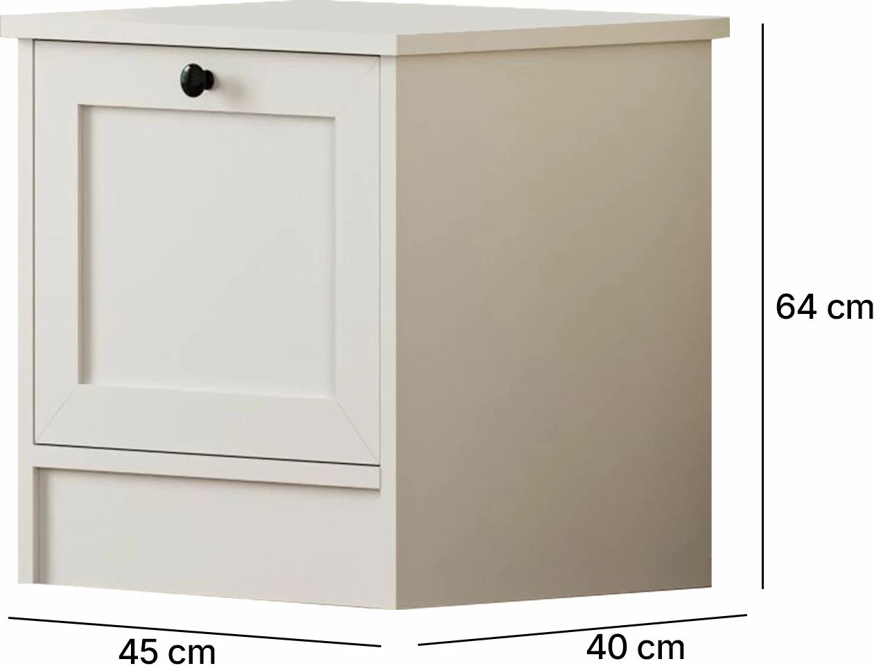 Komodinë nate Skye Decor, Rb-168-02, ngjyrë e bardhë mat