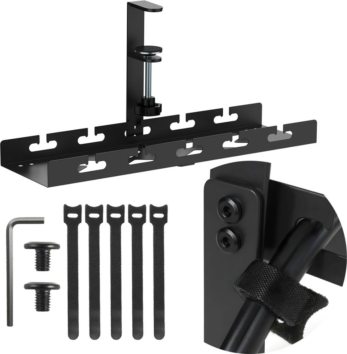 Organizues kabllosh Maclean MC-105 B, nën tavolinë, i zi