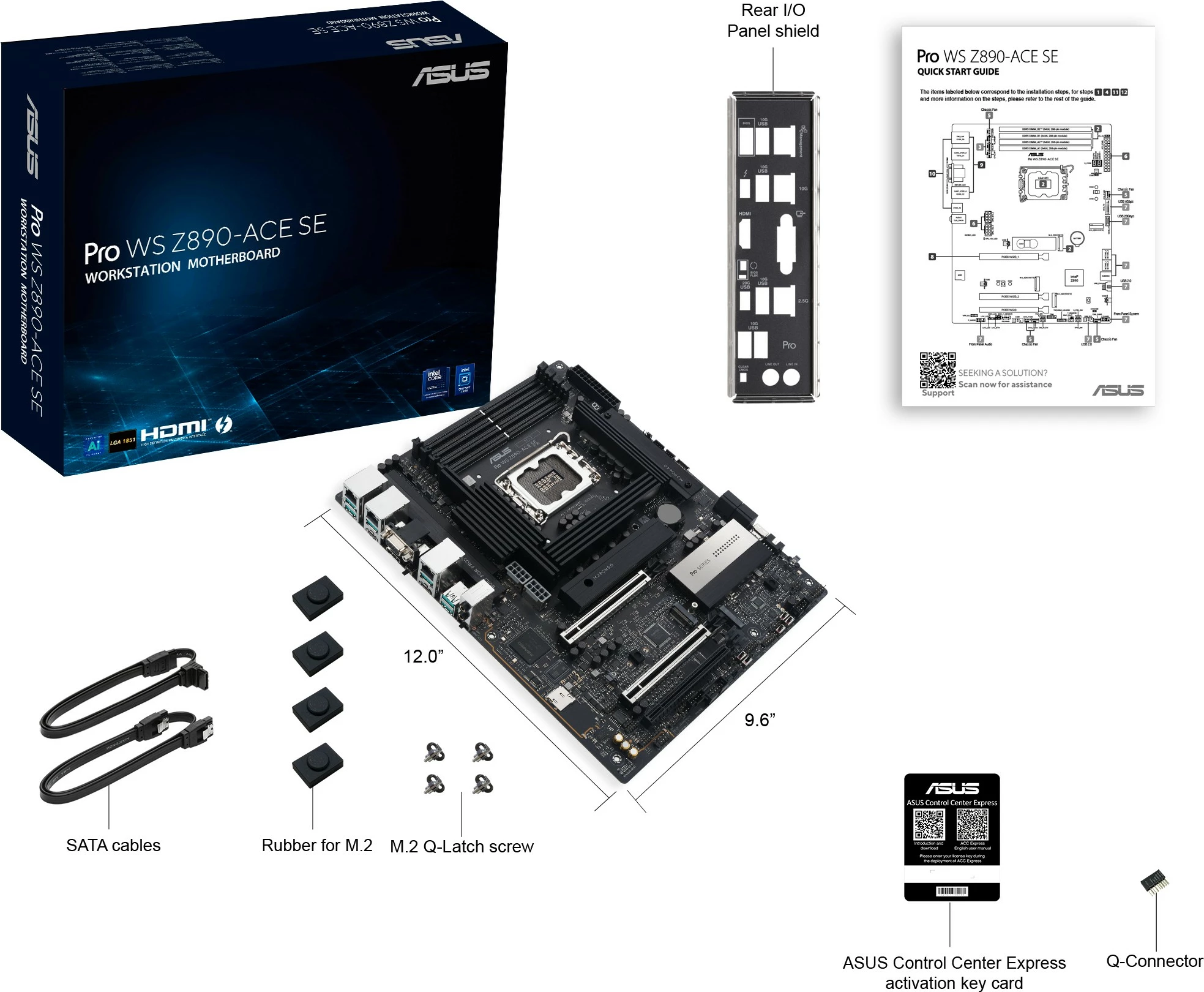 Pllakë amë ASUS Pro WS Z890-ACE SE, LGA 1851, DDR5, 256GB, PCIe 5.0, Thunderbolt 4