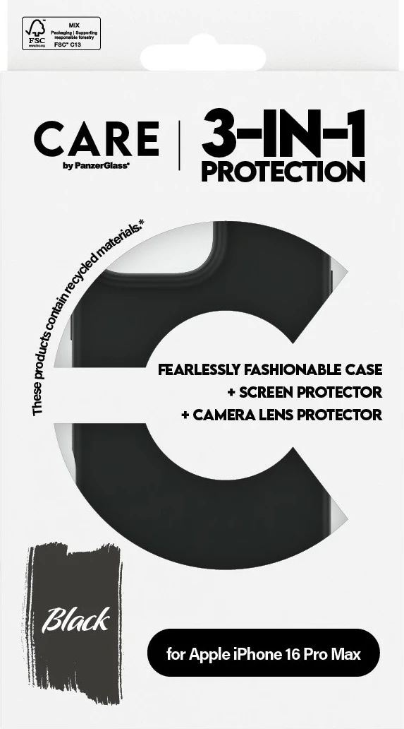 Mbështjellës PanzerGlass CARE Fashion 3-in-1 për iPhone 16 Pro Max transparent