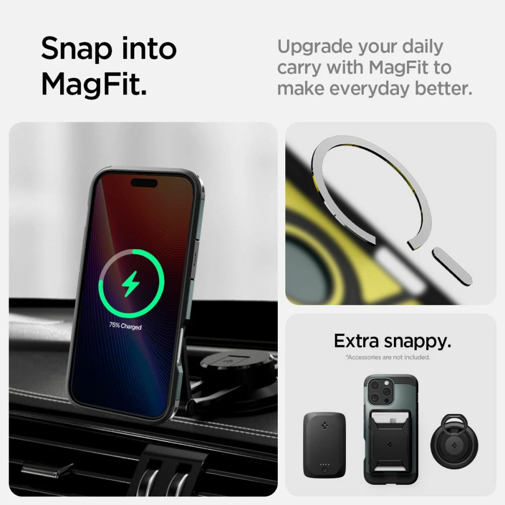Mbështjellës Spigen Tough Armor Mag për iPhone 16 Pro, MagSafe, e gjelbërt