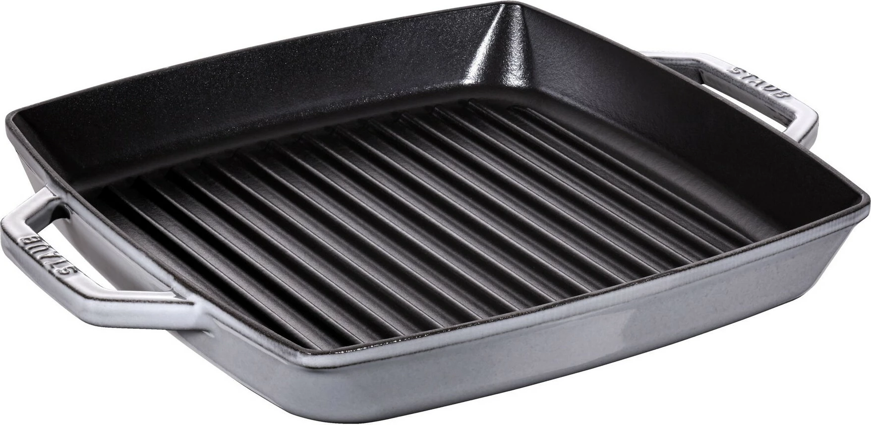 Tigan grill Staub 28cm, katror, gize, grafit-gri