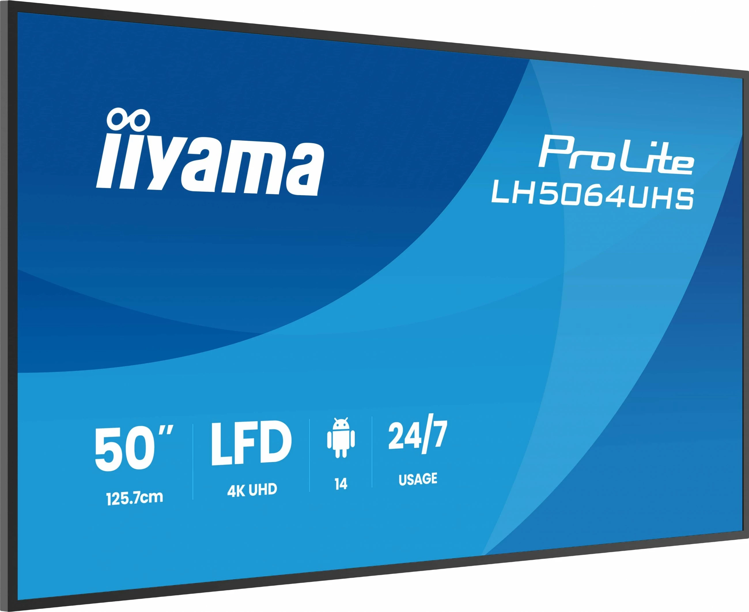 Ekran i madh digital iiyama LH6564UHS-B1AG, 65 inç, 4K UHD, Wi-Fi, 24/7