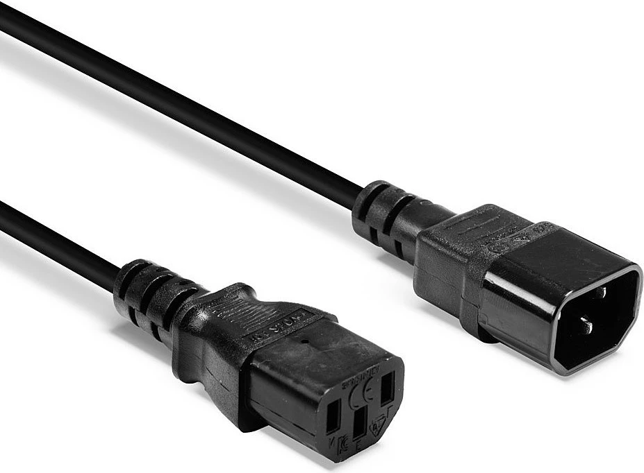Kabllo rryme LINDY IEC C14 në IEC C13, 0.5m, e zezë