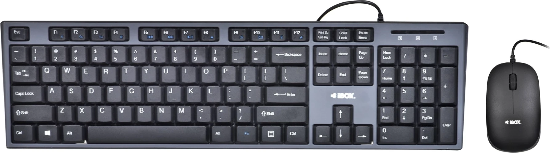 Tastierë dhe maus IBOX IKMS606, USB, QWERTY, Anglisht, E zezë