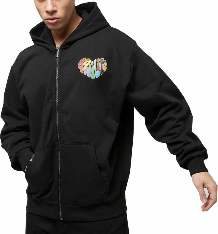 Duks me zip të plotë Karl Kani Woven Signature Kani Life OS për meshkuj dhe femra, ngjyrë e zezë