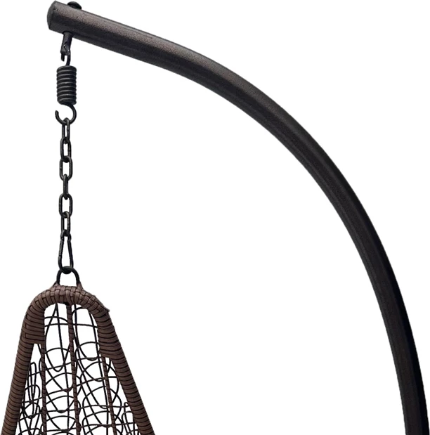 Karrige varëse Soleil, metal kafe, ratan PE kafe, jastëk bezhë, 120x95x195cm