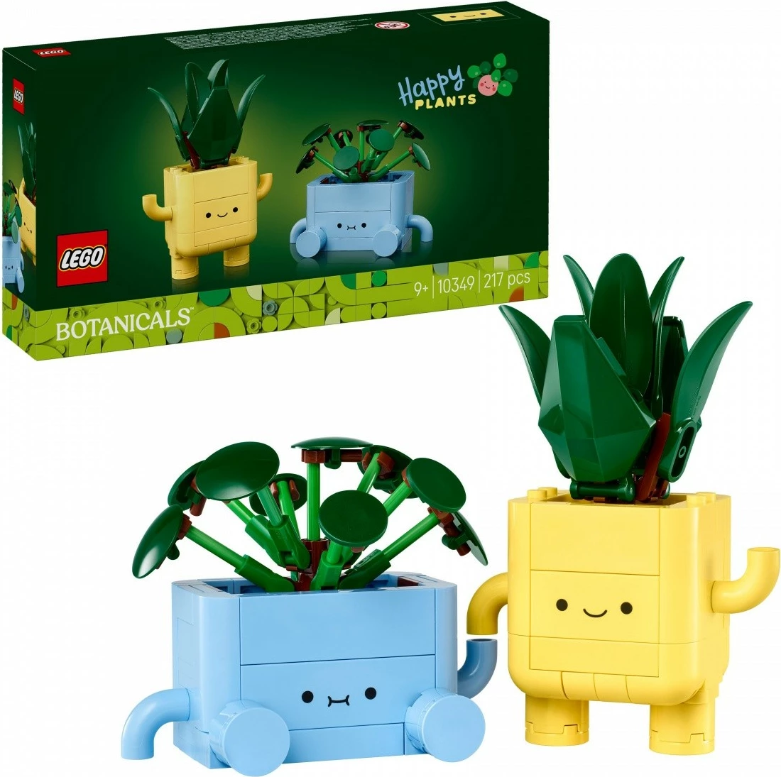Set ndërtimi, LEGO, 10349 Happy Plants, 217 pjesë, 9+ vjeç, vazo të verdha dhe blu