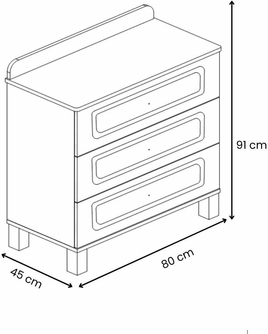Komodë Skye Decor, ngjyrë lisi safir, Tiffany