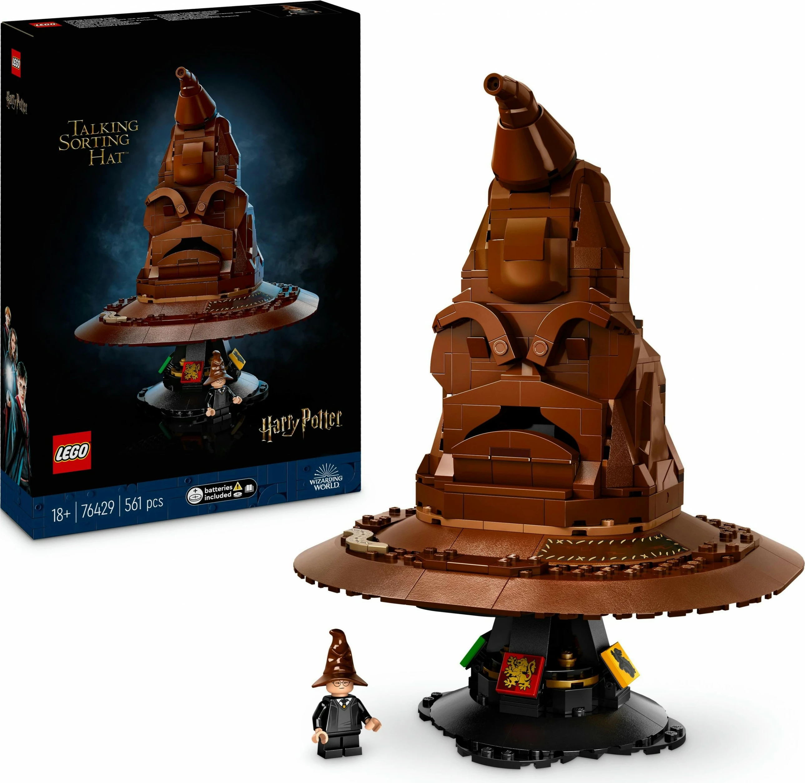Set LEGO Talking Sorting Hat, 561 copë, plastikë, për të rritur, ngjyrë kafe