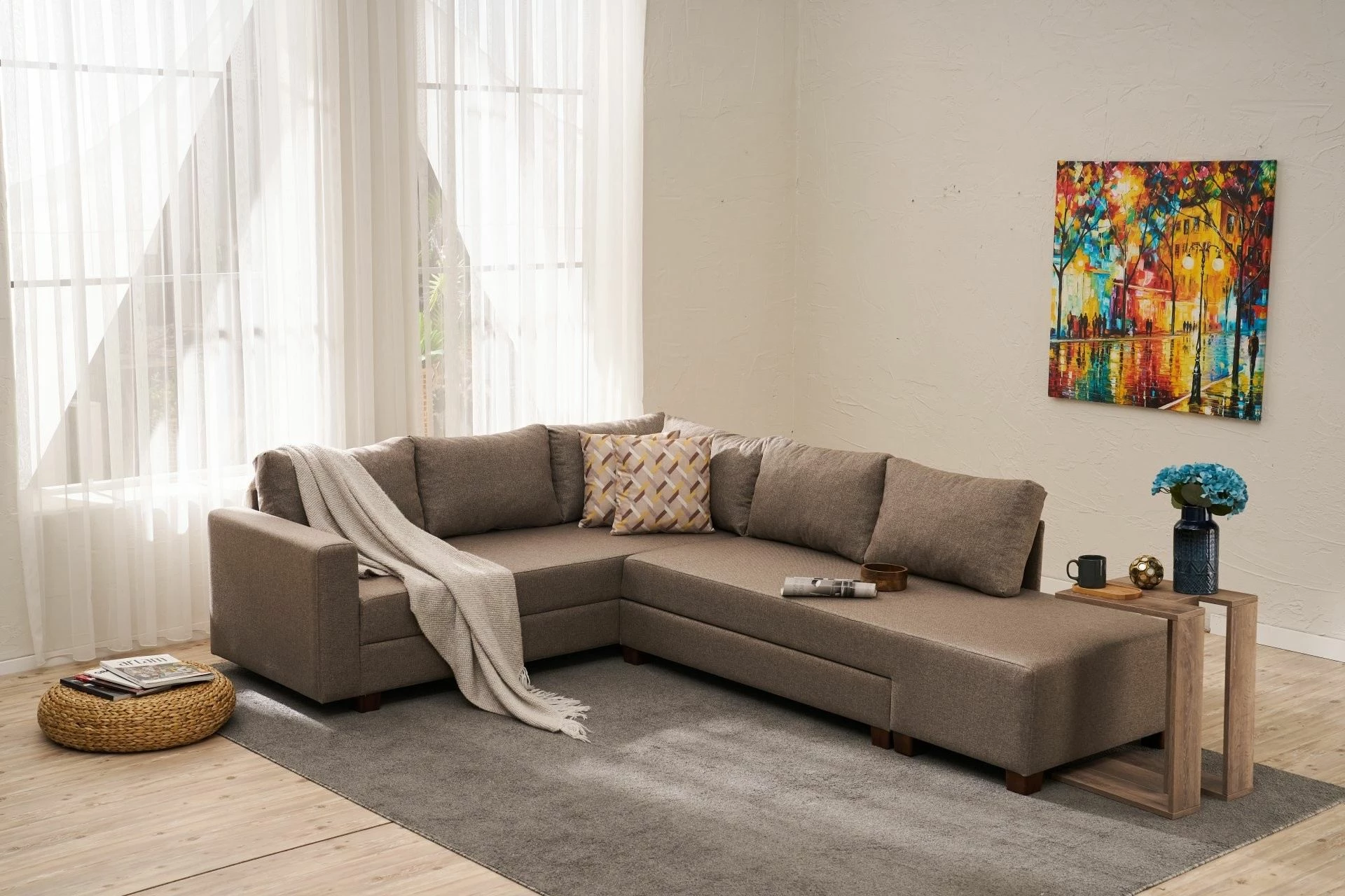 Kënd-sofë krevati Atelier del Sofa, Aly Arzilla, kënd i djathtë, ngjyrë kafe