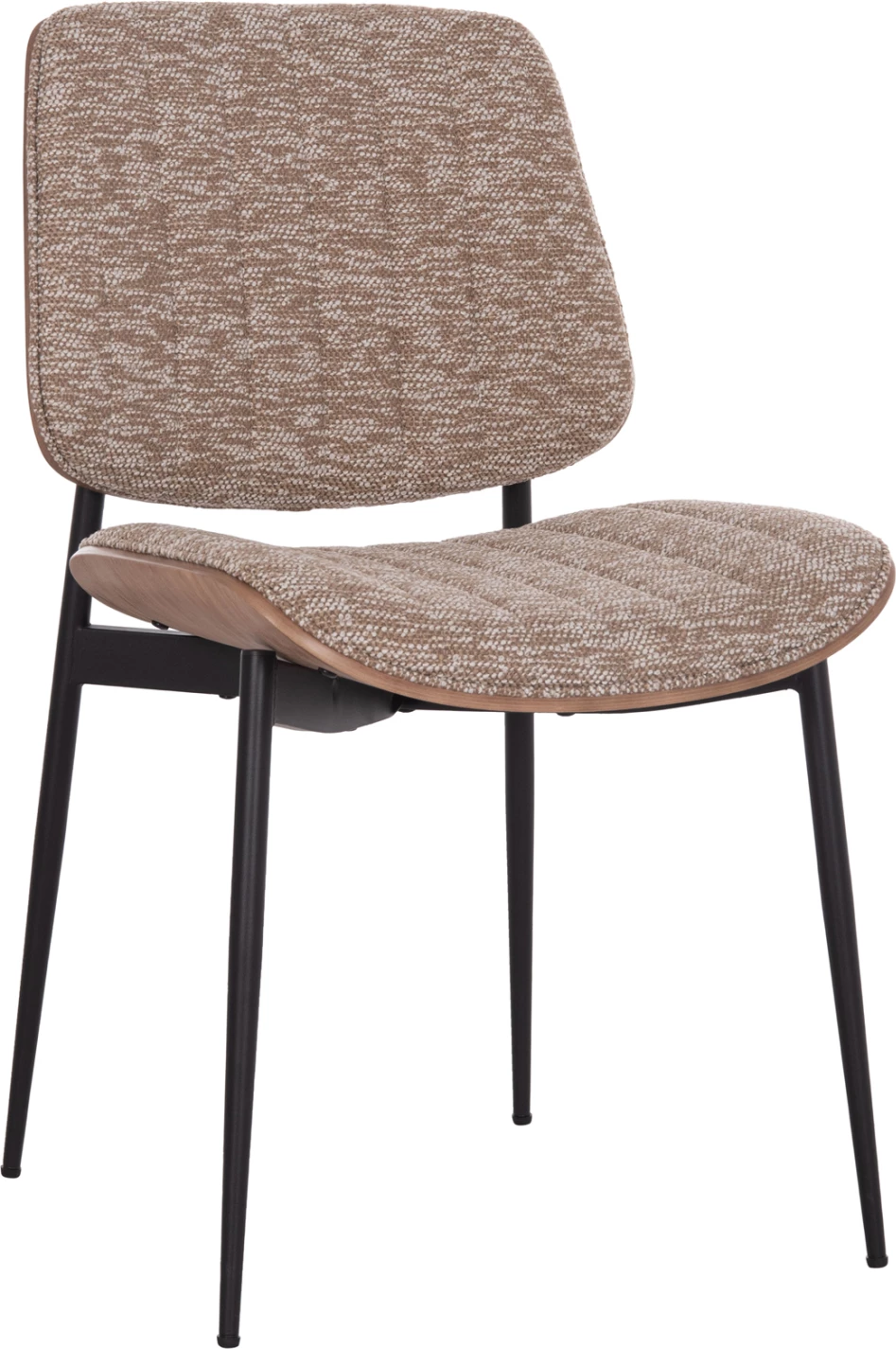 Karrige ngrënieje CONTI FH9983.01, metal i zi, material kafe, 49x56x82cm