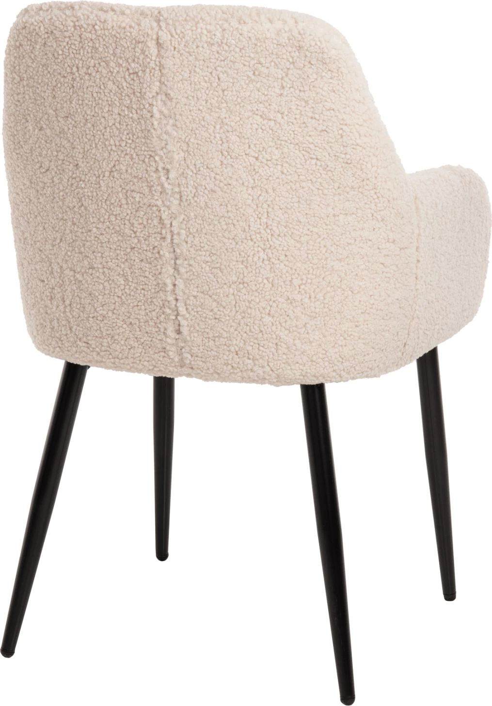 Karrige Shelly, pëlhurë Teddy, këmbë metali të zeza, 57x55x87H cm., set prej 2 copë