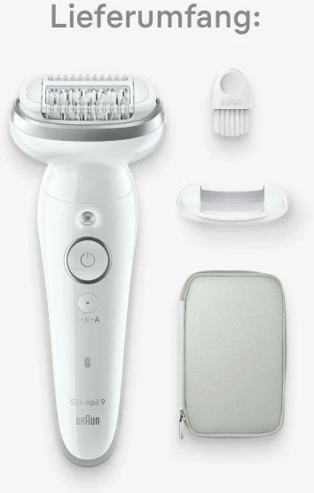 Epilator Braun Silk-épil 9 BR2-225328, 40 pinceta, MicroGrip, gri, bardhë
