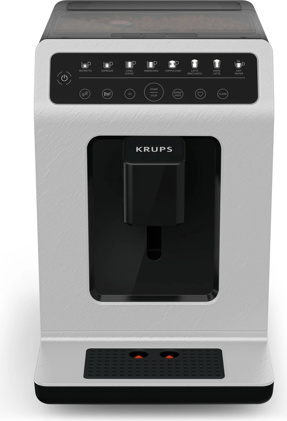 Aparat kafeje Krups Evidence ECO-Design EA897A, 2.3L, mulli i integrum, 1450W, zi/gri