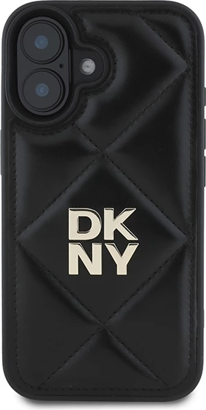 Mbështjellës DKNY Quilted Stack Logo për iPhone 16, i zi