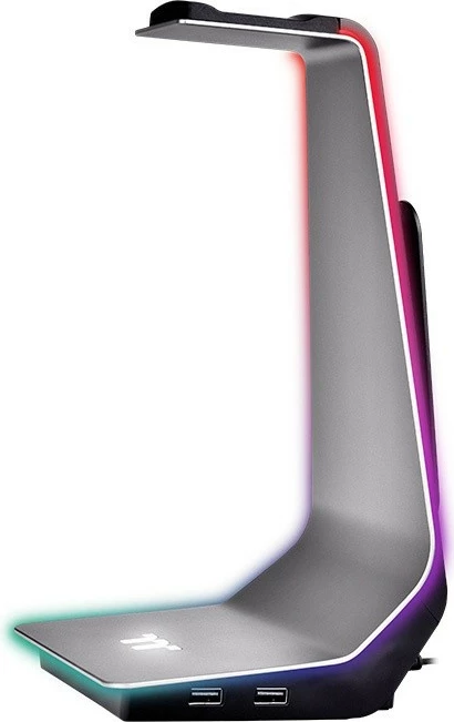 Mbajtëse kufjesh Thermaltake ARGENT HS1 RGB, alumini, 2x USB, ndriçim shumëngjyrësh, e zezë/gri