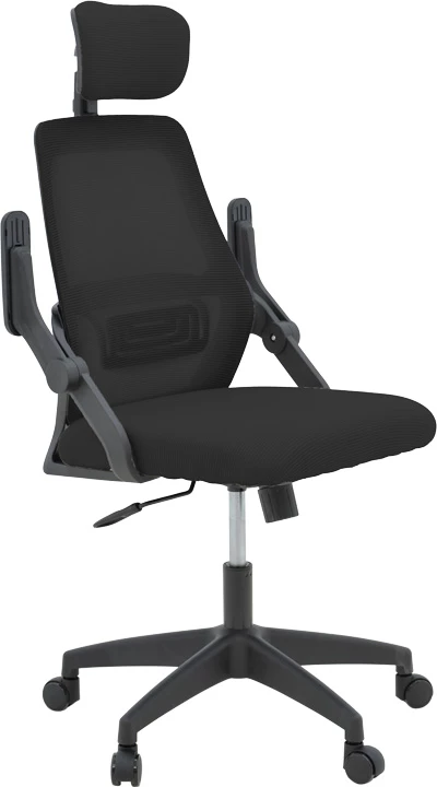 Karrige zyre Peja, material rrjete, ngjyrë e zezë, 58x60x107-117cm