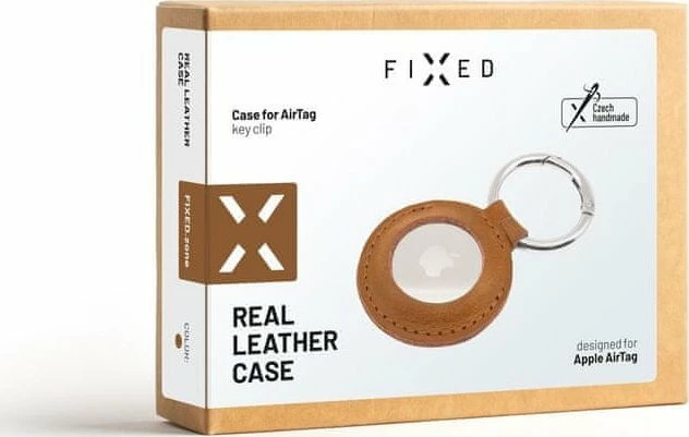 Mbështjellës Fixed për AirTag FIXWAT-C2-BRW lëkurë gjedhi italiane me keychain, kafe