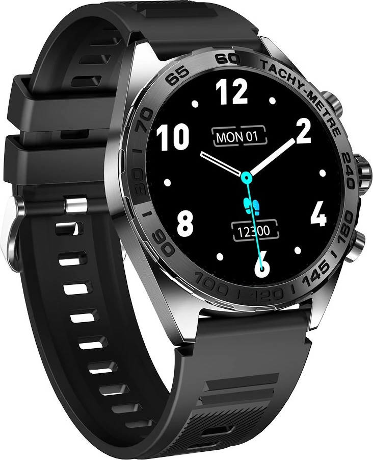 Smartwatch bea-fon 501, AMOLED 1.43", GPS, Black Metal