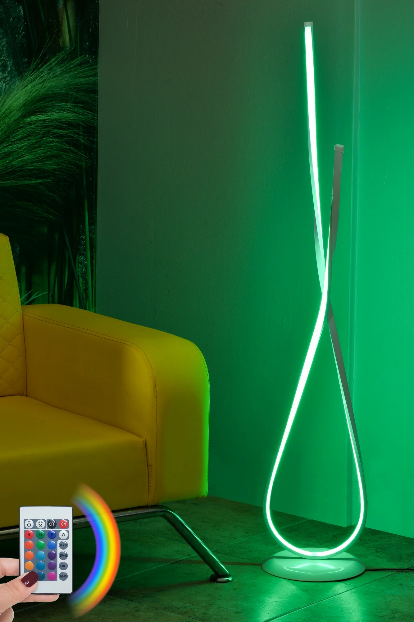 Llambë dyshemeje Opviq Van Gogh, e bardhë, shumëngjyrëshe