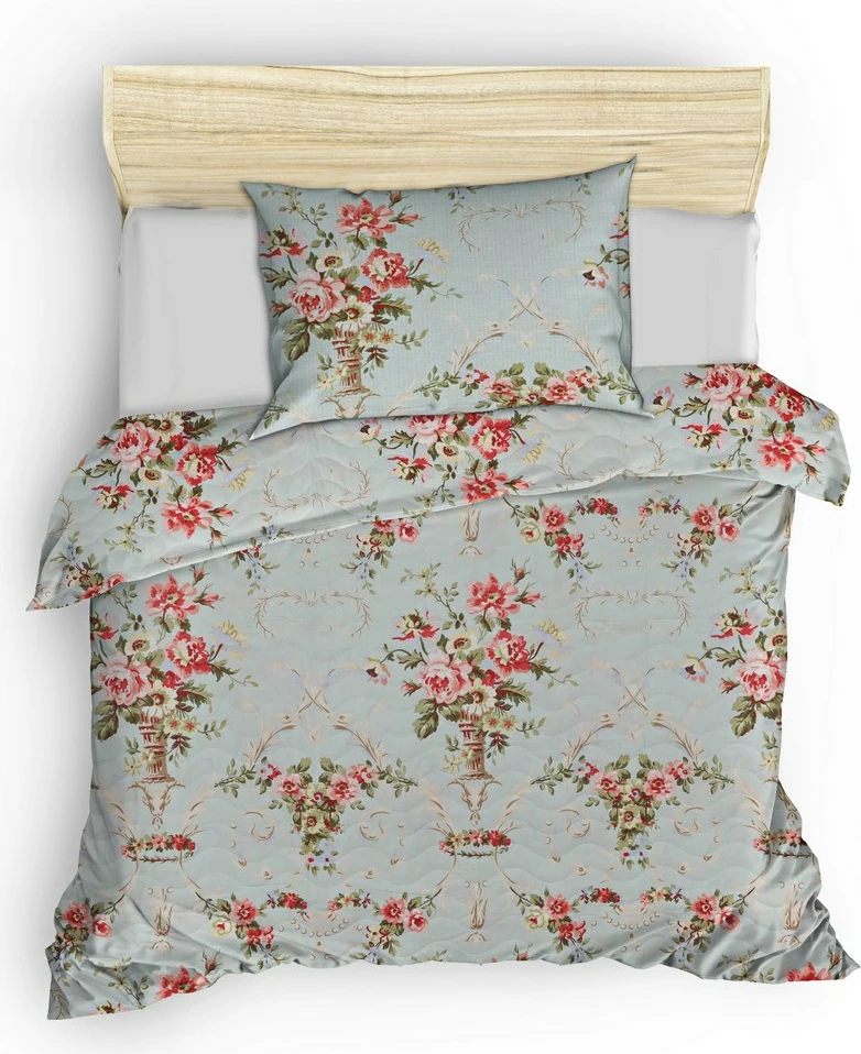 Set mbulesë krevati e qepur, njësh, L'essentiel, Alanur, ngjyrë mente, rozë, e verdhë, e gjelbër