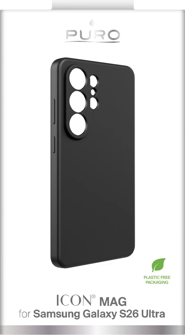 Mbështjellës silikoni Puro ICON për Samsung Galaxy S26 Ultra, me mikrofibër, paketim kuti, i zi