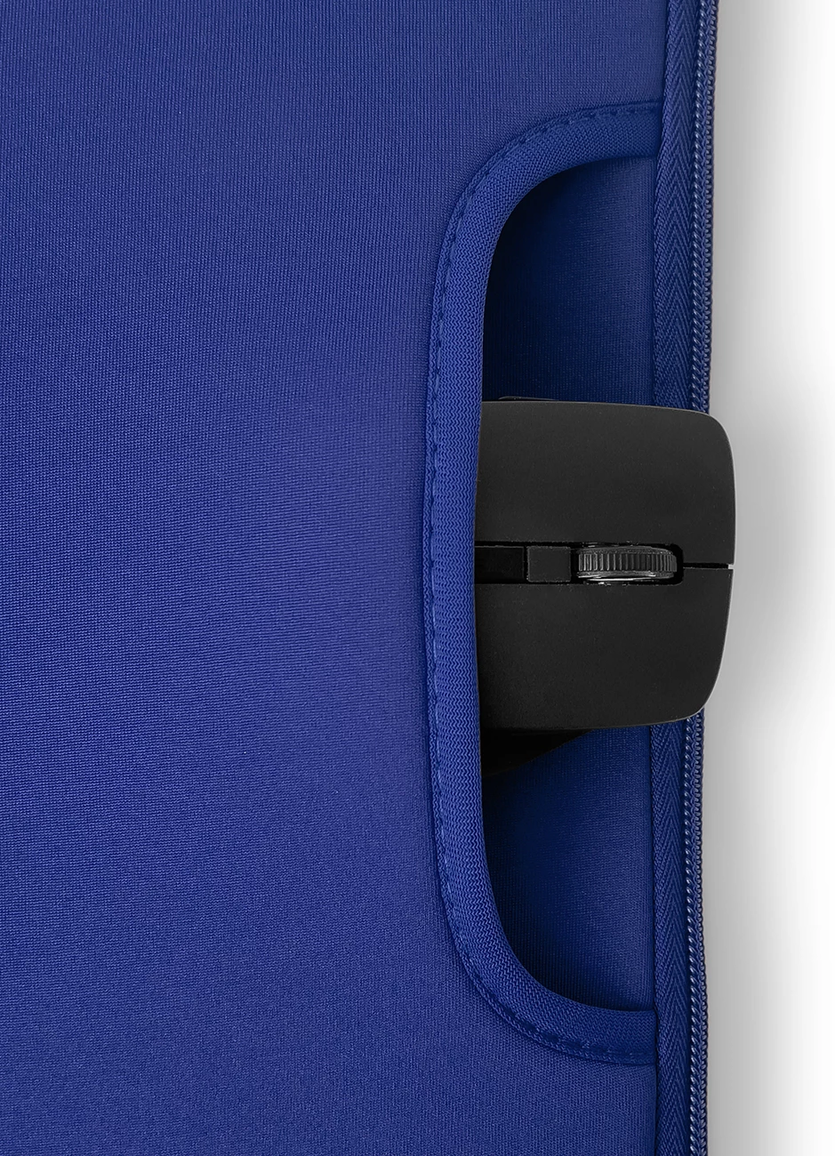 Çantë laptopi Hurtel 15.6", neopren me veshje kundër spërkatjeve, me dorezë, e hollë dhe e lehtë, blu marinë