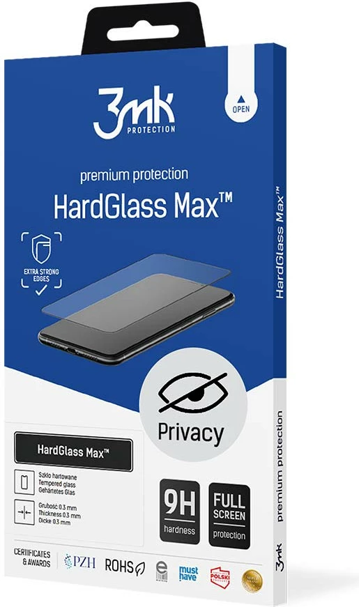 Xham mbrojtës HardGlass Max Privacy 3mk për iPhone X, 9H, Full Screen, Privacy