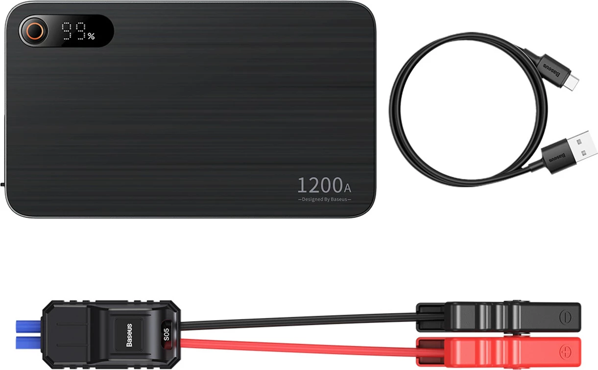 Jump Starter Power Bank Baseus Super Energy Pro+ 1200A, 12000mAh, e zezë