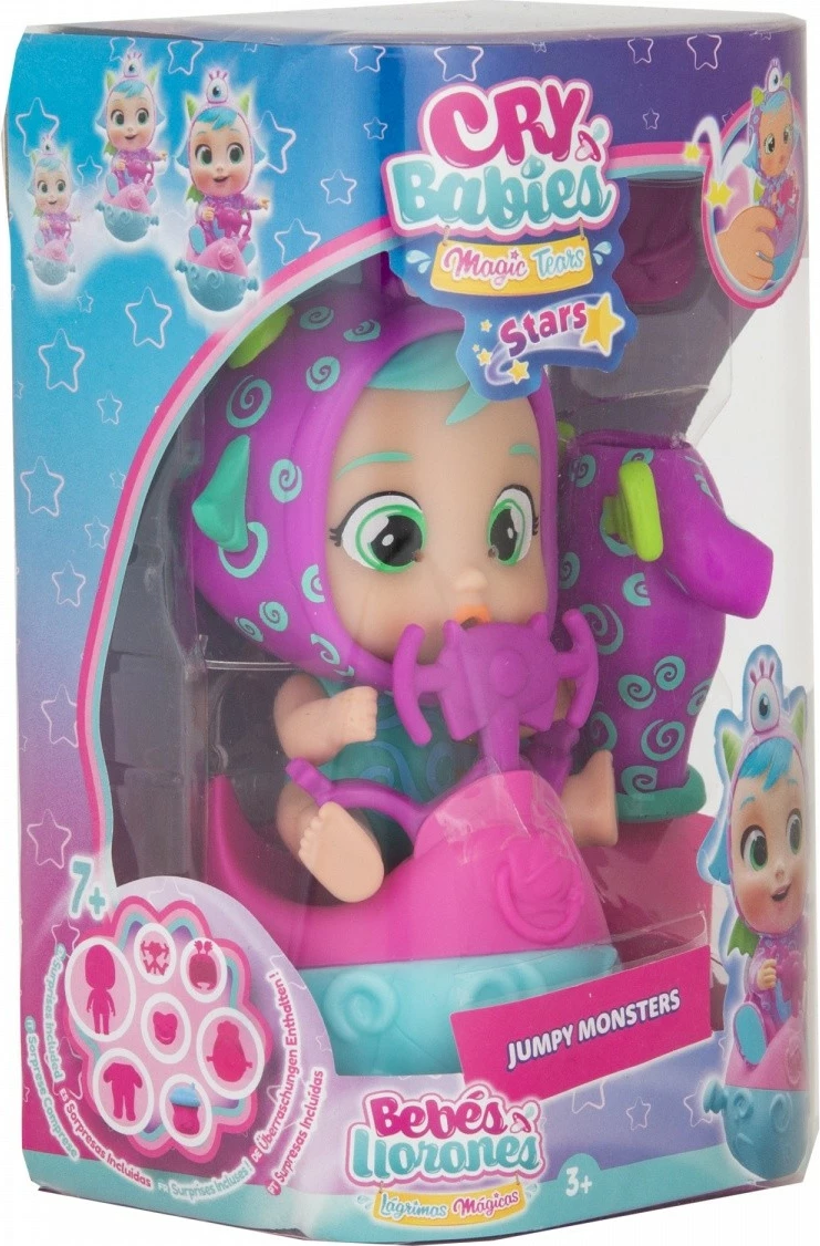 Kukull Cry Babies Stars Jumpy Monsters Fuzz, Tm Toys, IMC913653, plastikë, me aksesorë