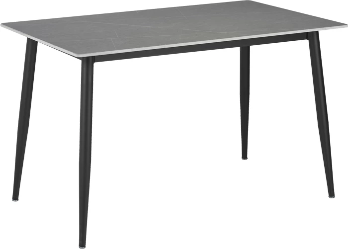Tavolinë për ngrënie Gustas, gur i sinterizuar, ngjyrë mermeri gri-metal i zi, 160x80x75cm