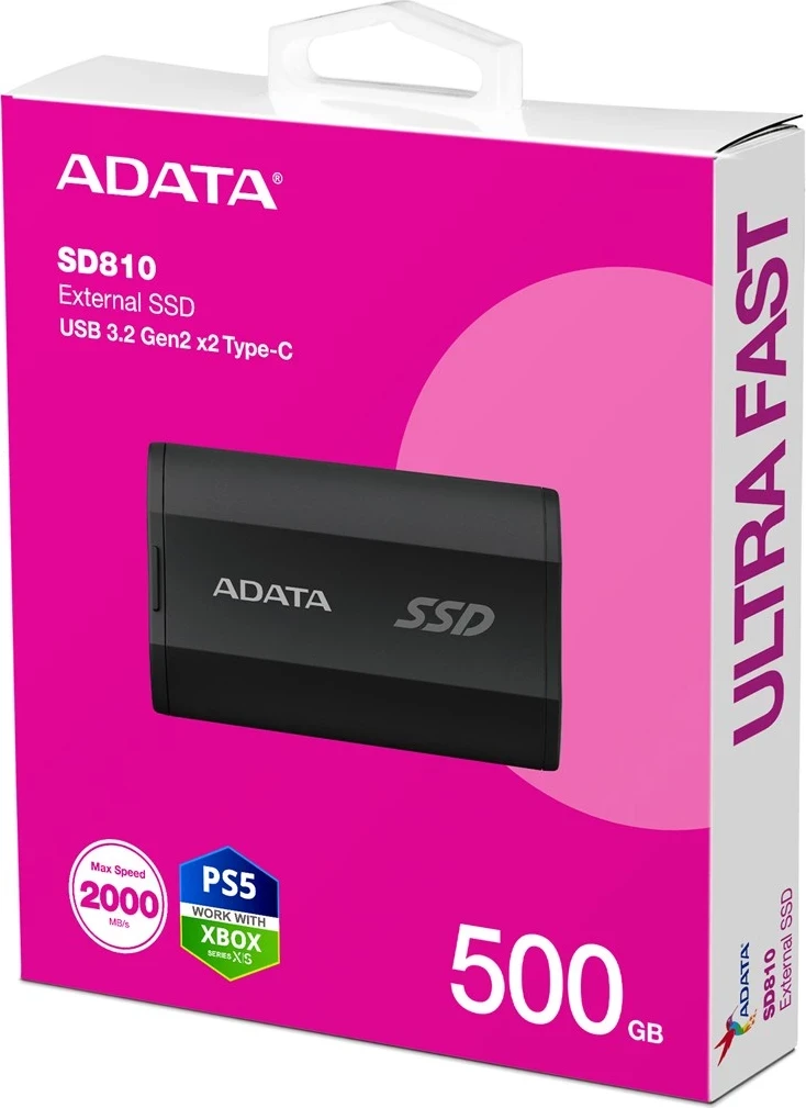 SSD jashtëm ADATA SD810, 500 GB, i zi