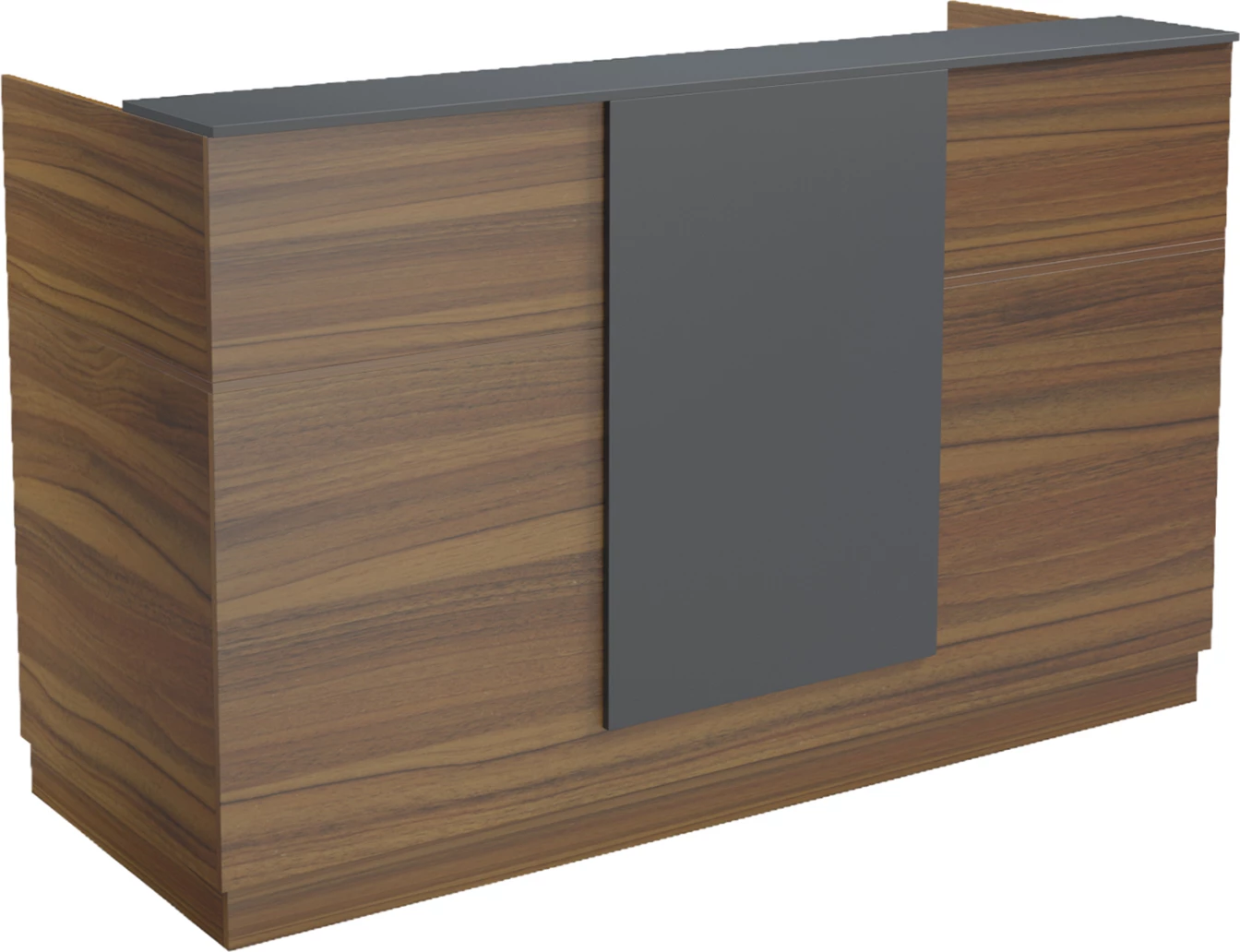 Banak recepsioni profesional KRONIC, melaminë ngjyrë arre/gri, FH2156.03, 180x70x110 cm
