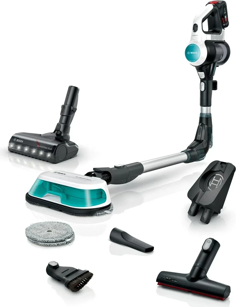 Fshesë pa kabllo 2-në-1 BOSCH Unlimited 7 ProHygienic Aqua, Bardhë