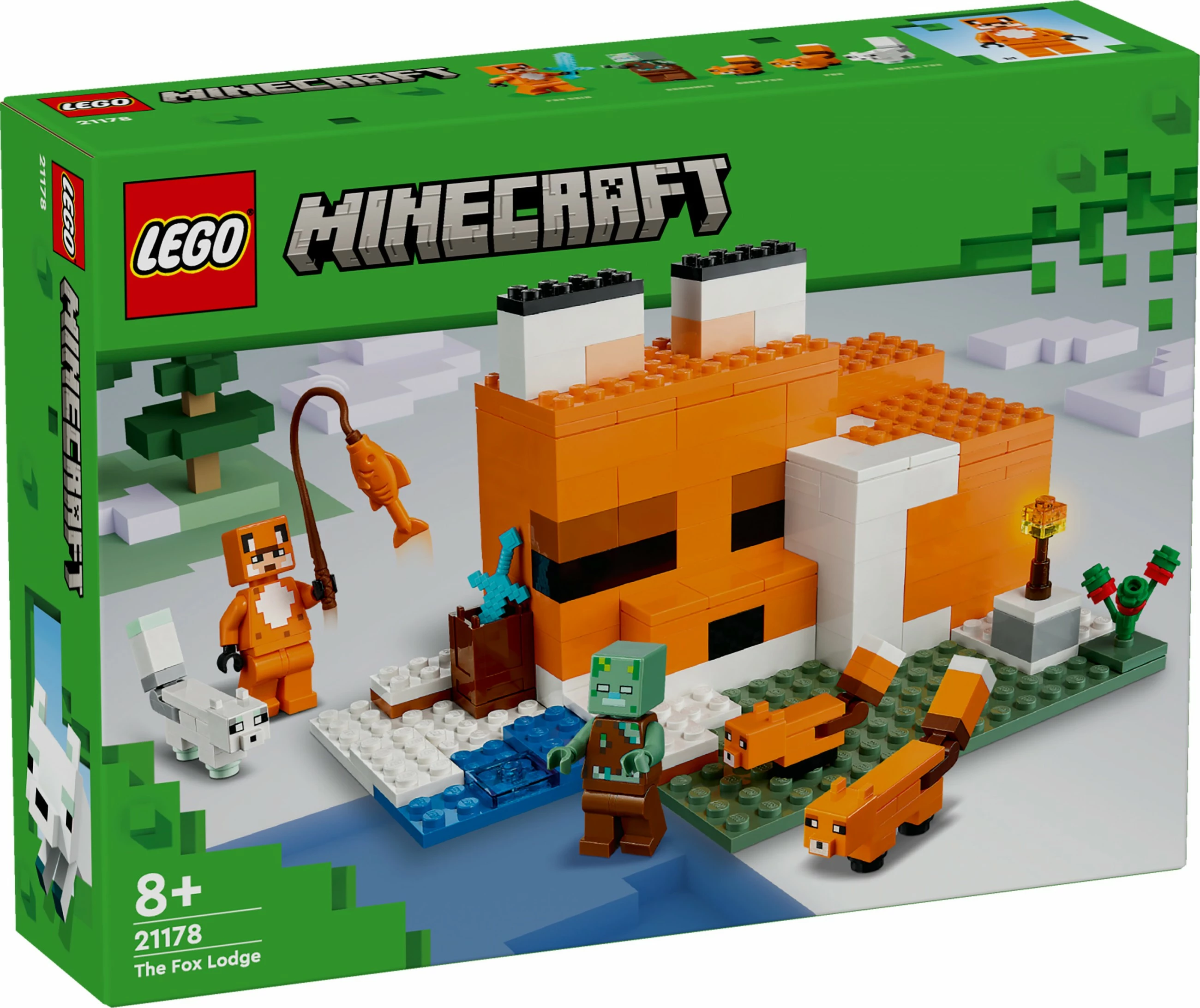 Set ndërtimi LEGO Minecraft The Fox Lodge, 193 pjesë, plastikë, shumëngjyrësh