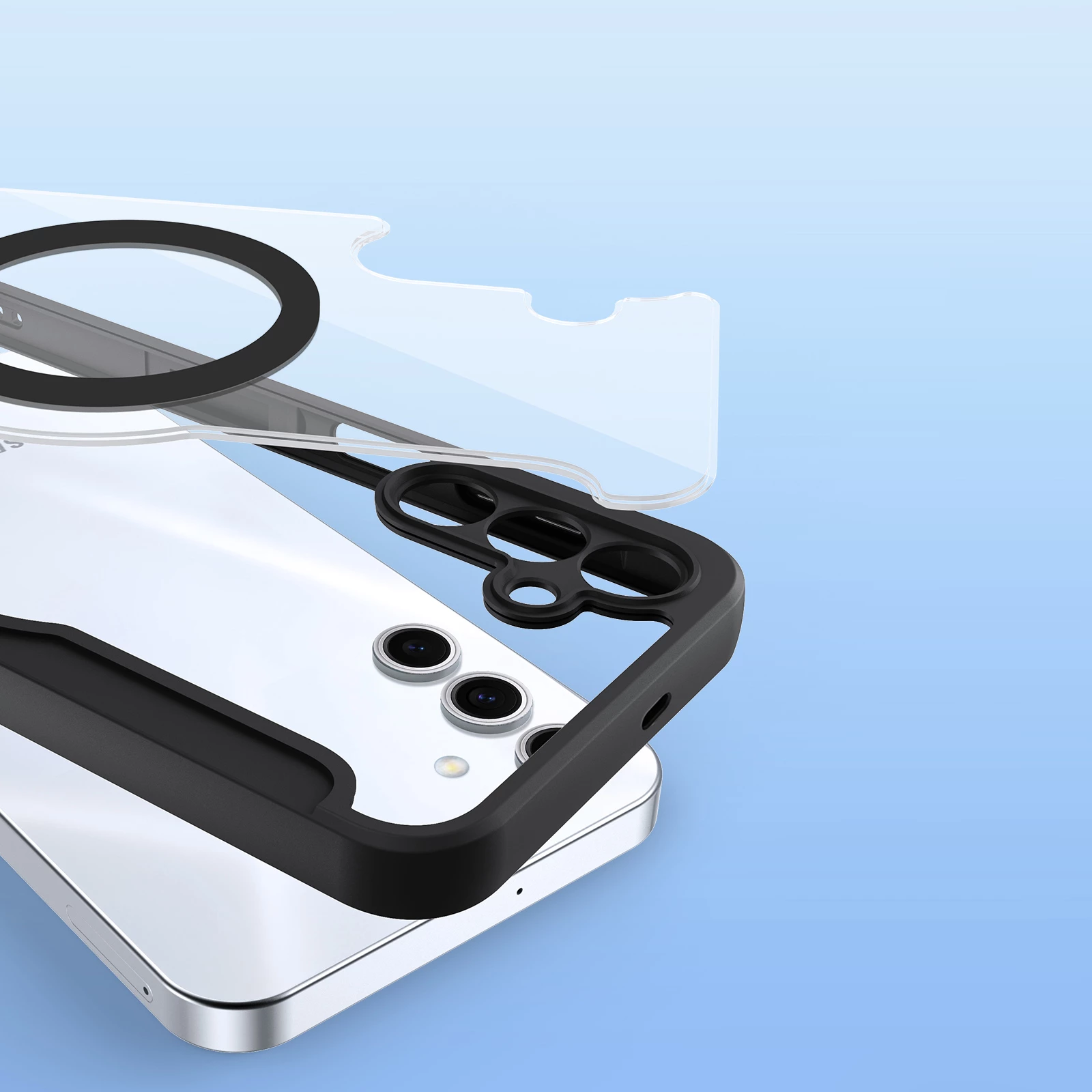 Mbështjellës Dux Ducis Skin X Pro për Samsung Galaxy S25+, MagSafe, portofol, e zezë