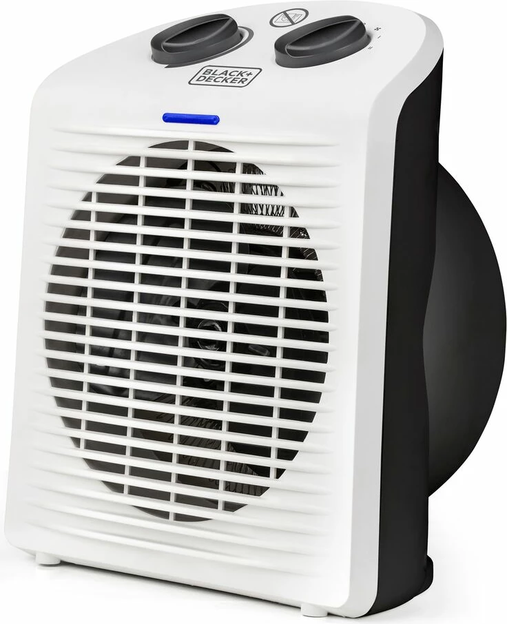 Kalorifer elektrik Black&Decker BXSH2000E 2000W, me termostat, 2 nivele ngrohje, zi/bardhë